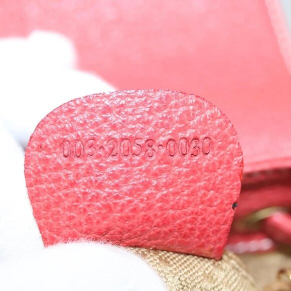 GUCCI Bamboo Backpack Suede Leather Red Gold 003 2058 0030 Auth 129917 - Picture 11 of 16